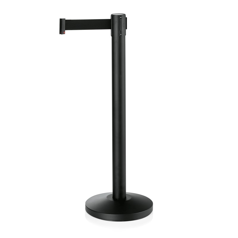 WAS - Poteau de délimitation pied Ø32cm sangle noir 200cm
