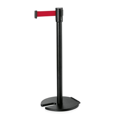WAS - Poteau de délimitation pied Ø35cm sangle rouge 200cm