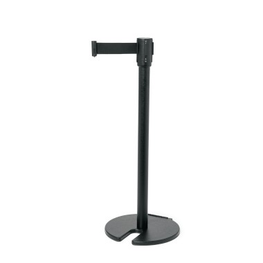 WAS - Poteau de délimitation pied Ø35cm sangle noir 200cm