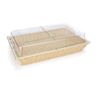 WAS - Corbeille de table osier  GN avec couvercle