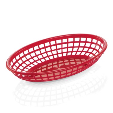 WAS - Corbeille de table polypropylène ovale rouge