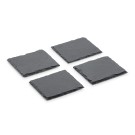 WAS - Ensemble de 4 plateaux en ardoise naturelle 10x10cm