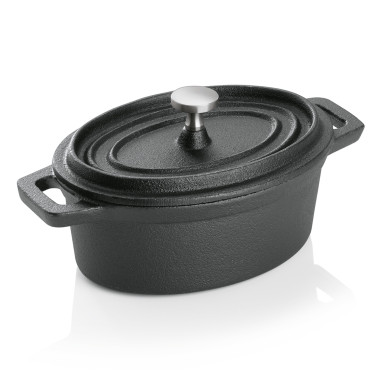 WAS - Cocotte mini ovale acier fonte noire