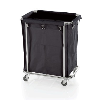 WAS - Chariot de blanchisserie noir - 65 x 45 x 84 cm