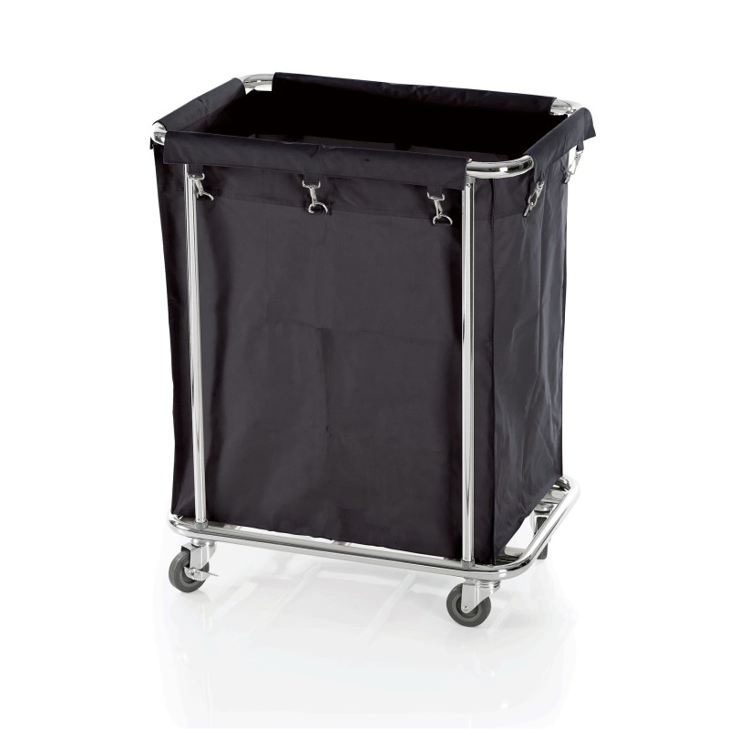 WAS - Chariot de blanchisserie noir - 65 x 45 x 84 cm