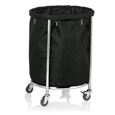 WAS - Chariot à linge noir Ø60cm