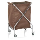WAS - Chariot à linge marron 2 roues freins - 61 x 61 x 98.5 cm