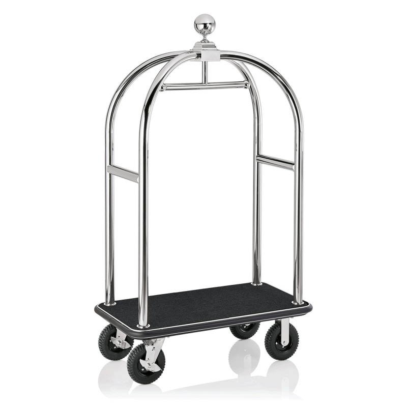 WAS - Chariot à bagages fond noir - 113 x 62 x 191 cm