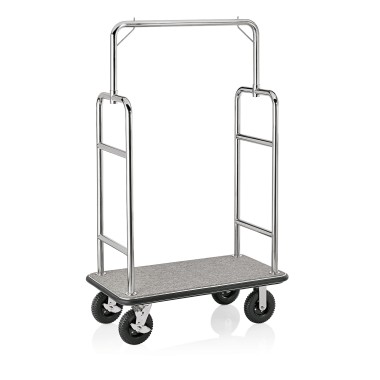 WAS - Chariot à bagages haut gris - 113 x 62 x 183 cm