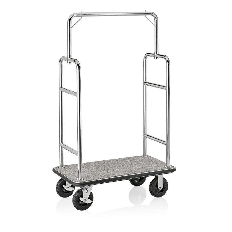 WAS - Chariot à bagages haut gris - 113 x 62 x 183 cm
