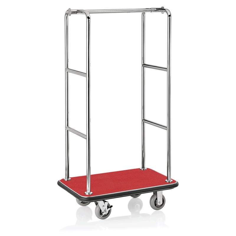 WAS - Chariot à bagages haut base rouge - 94.5 x 61 x 173 cm