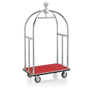 WAS - Chariot à bagages fond rouge- 112 x 61 x 186 cm