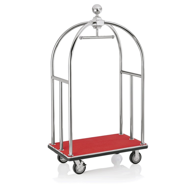 WAS - Chariot à bagages fond rouge- 112 x 61 x 186 cm