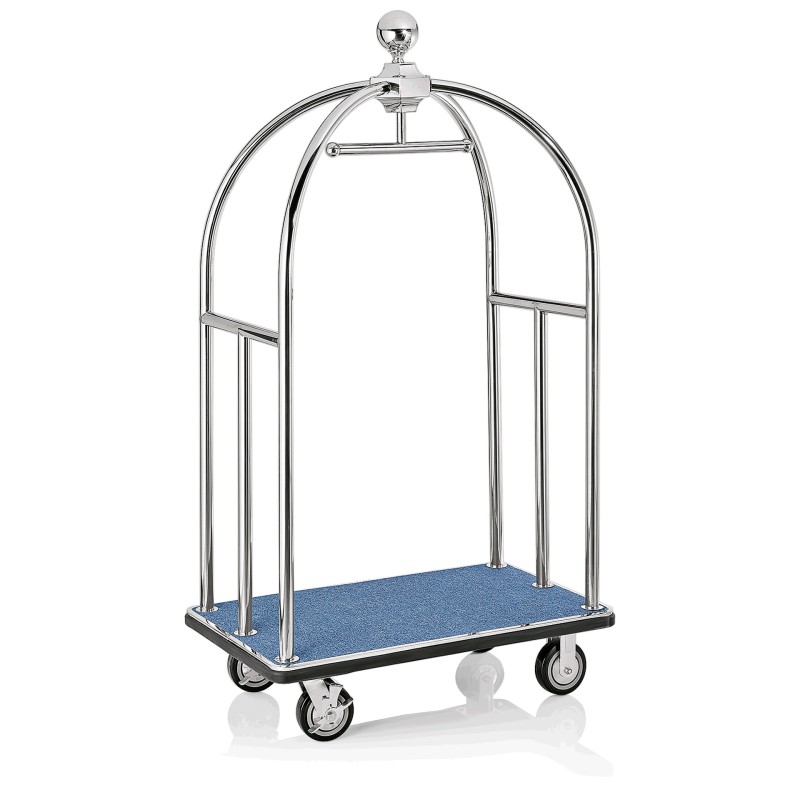 WAS - Chariot à bagages base bleue - 112 x 61 x 186 cm