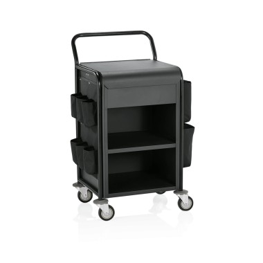 WAS - Chariot de service de chambre aluminium noir