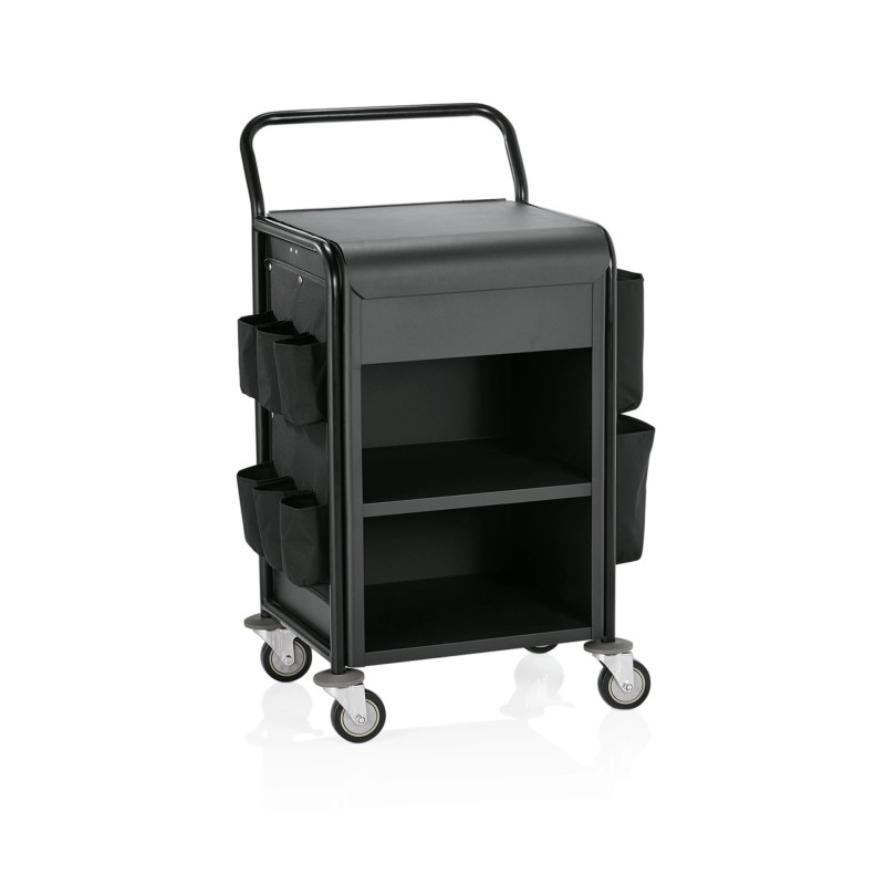 WAS - Chariot de service de chambre aluminium noir