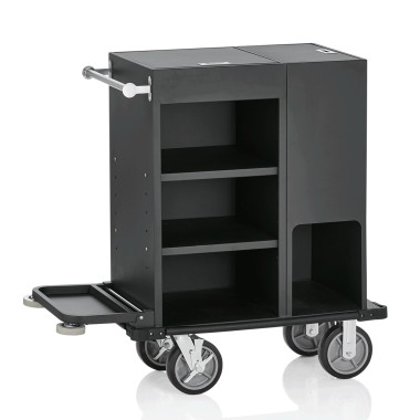 WAS - Chariot service de chambre noir aluminium