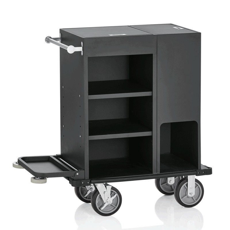 WAS - Chariot service de chambre noir aluminium