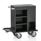 WAS - Chariot service de chambre noir aluminium