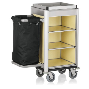 WAS - Chariot de service de chambre aluminium 1 sac