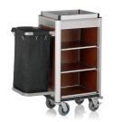 WAS - Chariot de service de chambre alu/bois 1sac