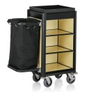 WAS -  Chariot de service de chambre alu/bois clair - 1 sac