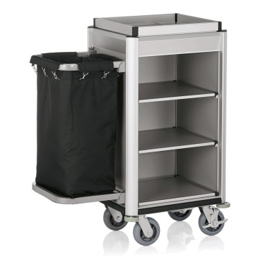 WAS - Chariot de service de chambre aluminium - 1 sac