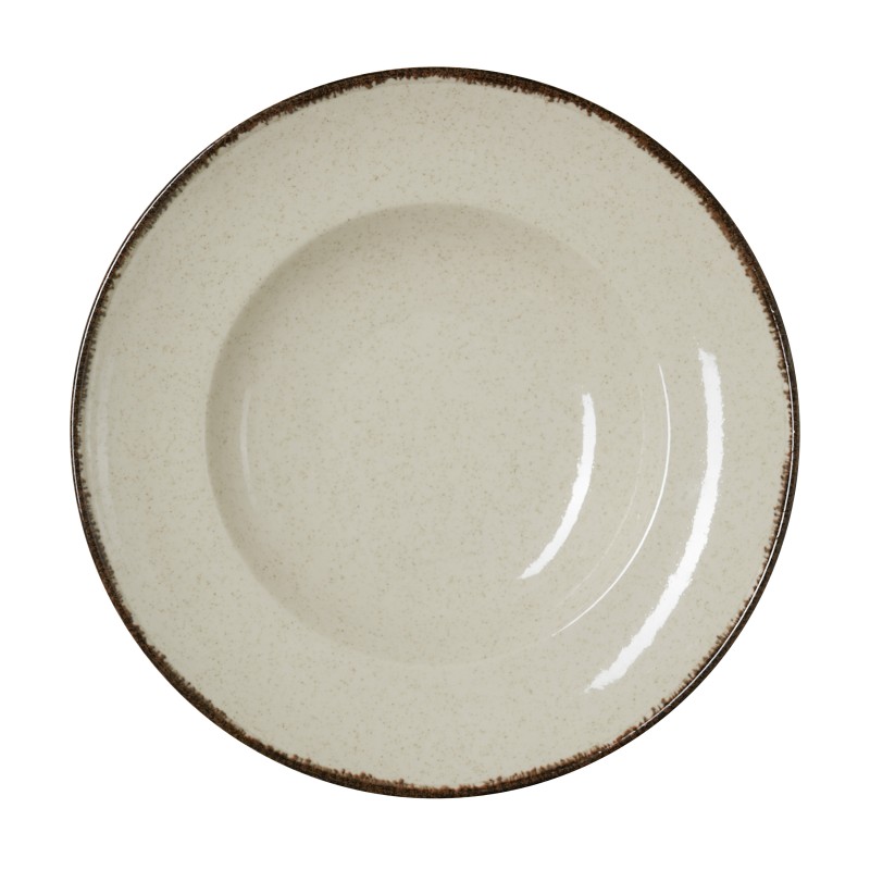 WAS - Assiette à pâtes profonde sable H50mm - Lot 6