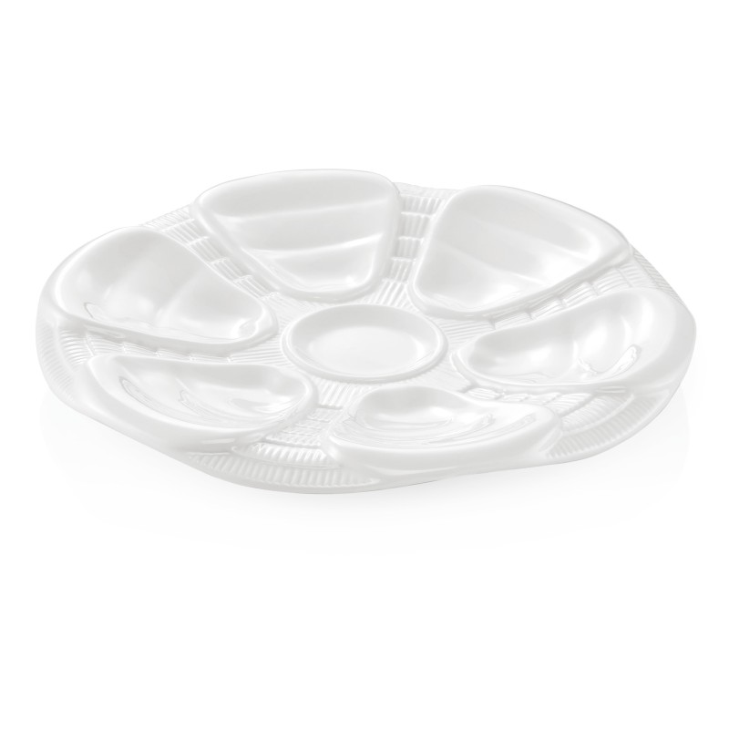 WAS - Assiette à huîtres porcelaine - Lot 6