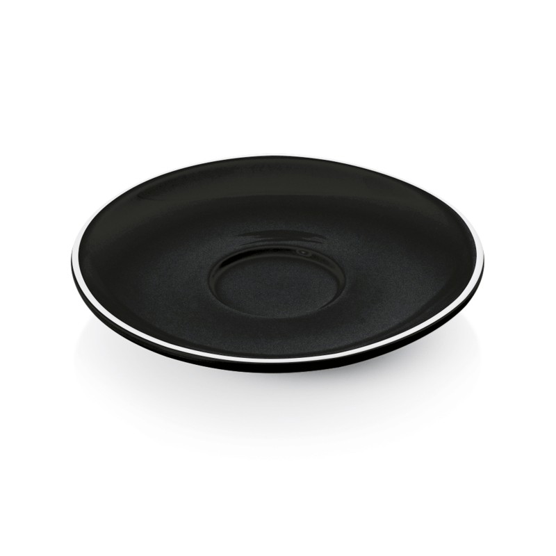 WAS - Soucoupe tasse expresso porcelaine noire - Lot 6
