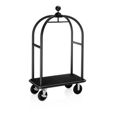 WAS - Chariot à bagages acier noir - 113 x 62 x 191 cm