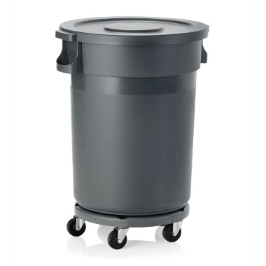 WAS - Poubelle ronde sur 5 roues 120l H910mm