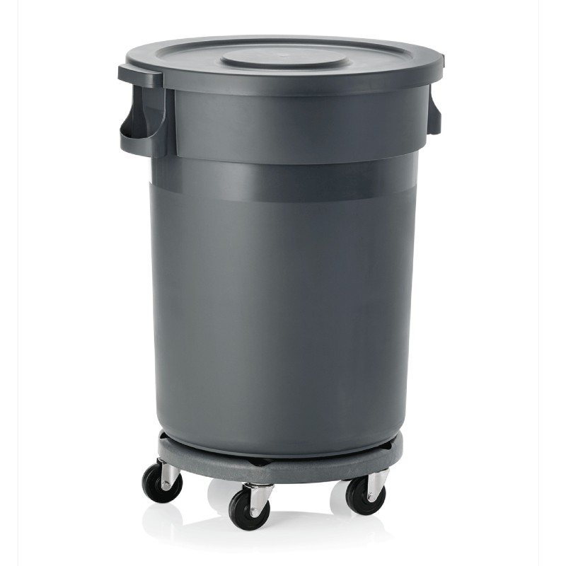 WAS - Poubelle ronde sur 5 roues 120l H910mm