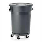 WAS - Poubelle ronde sur 5 roues 120l H910mm
