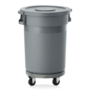 WAS - Poubelle ronde sur roues 80l H830mm
