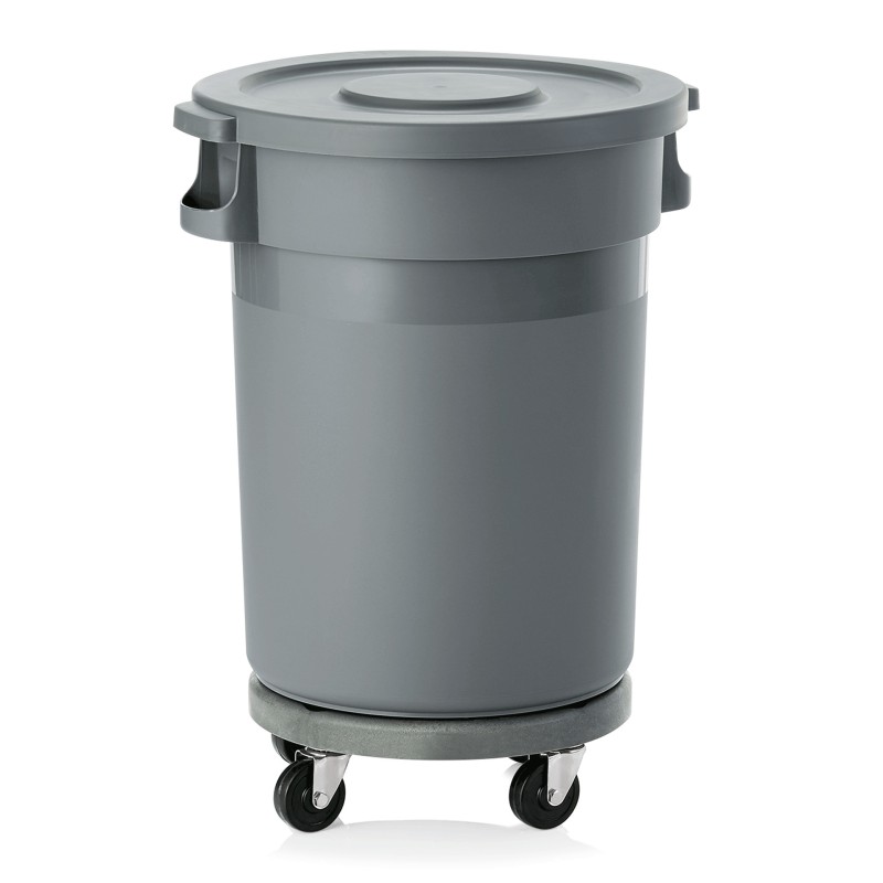 WAS - Poubelle ronde sur roues 80l H830mm