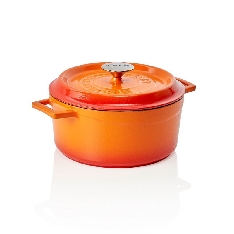 WAS - Cocotte en fonte orange H115mm