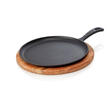 WAS - Poêle à pizza en fonte et plateau en bois