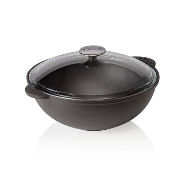 WAS - Casserole en fonte avec poignée et couvercle