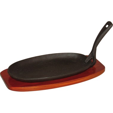 STALGAST - Plat de service en fonte avec base en bois 240x140x20 mm
