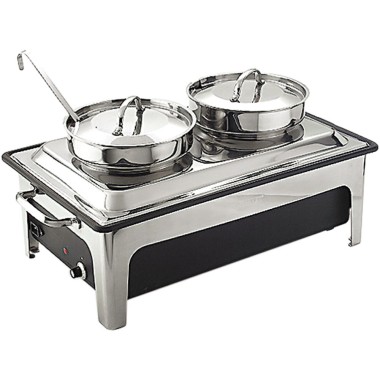 STALGAST - Réchaud électrique avec marmites à soupe 2x4 litres