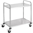 STALGAST - Chariot de serveur en acier inoxydable, pliable, à 2 étagères