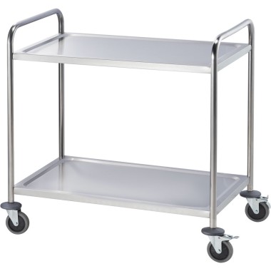 STALGAST - Chariot de service en acier inoxydable à 2 étagères