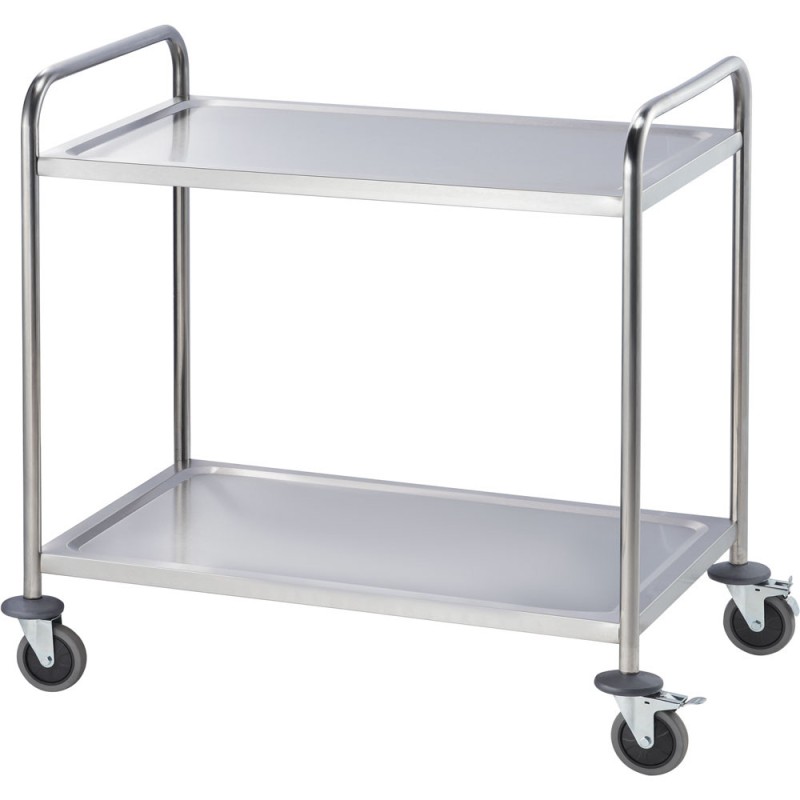 STALGAST - Chariot de service en acier inoxydable à 2 étagères