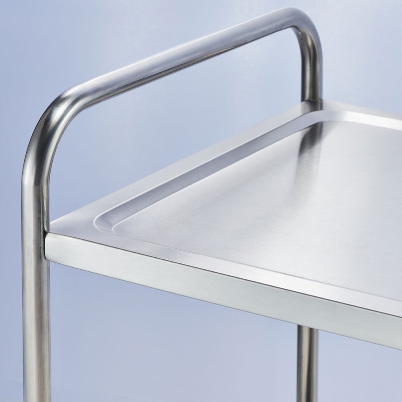 STALGAST - Chariot de service en acier inoxydable à 2 étagères