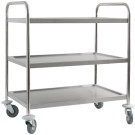 STALGAST - Chariot de serveur en acier inoxydable, pliable, à 3 étagères