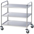 STALGAST - Chariot de serveur en acier inoxydable à 3 étagères