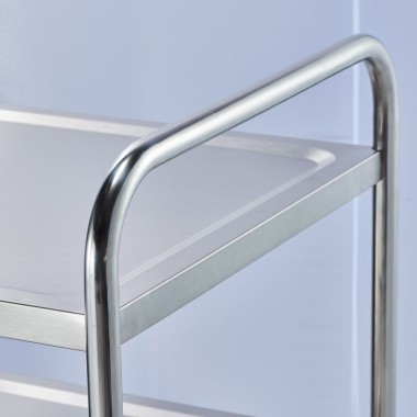 STALGAST - Chariot de serveur en acier inoxydable à 3 étagères