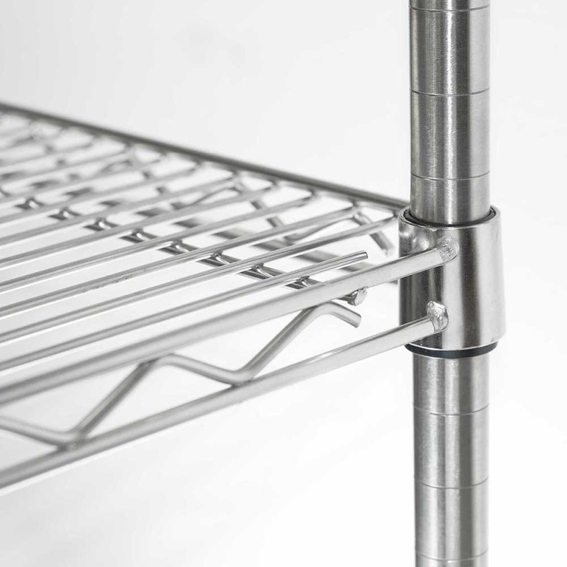 STALGAST - Étagère de stockage chromée à 4 niveaux 610x455x1800mm