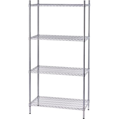 STALGAST - Étagère de rangement chromée à 4 étagères 910x455x1800mm